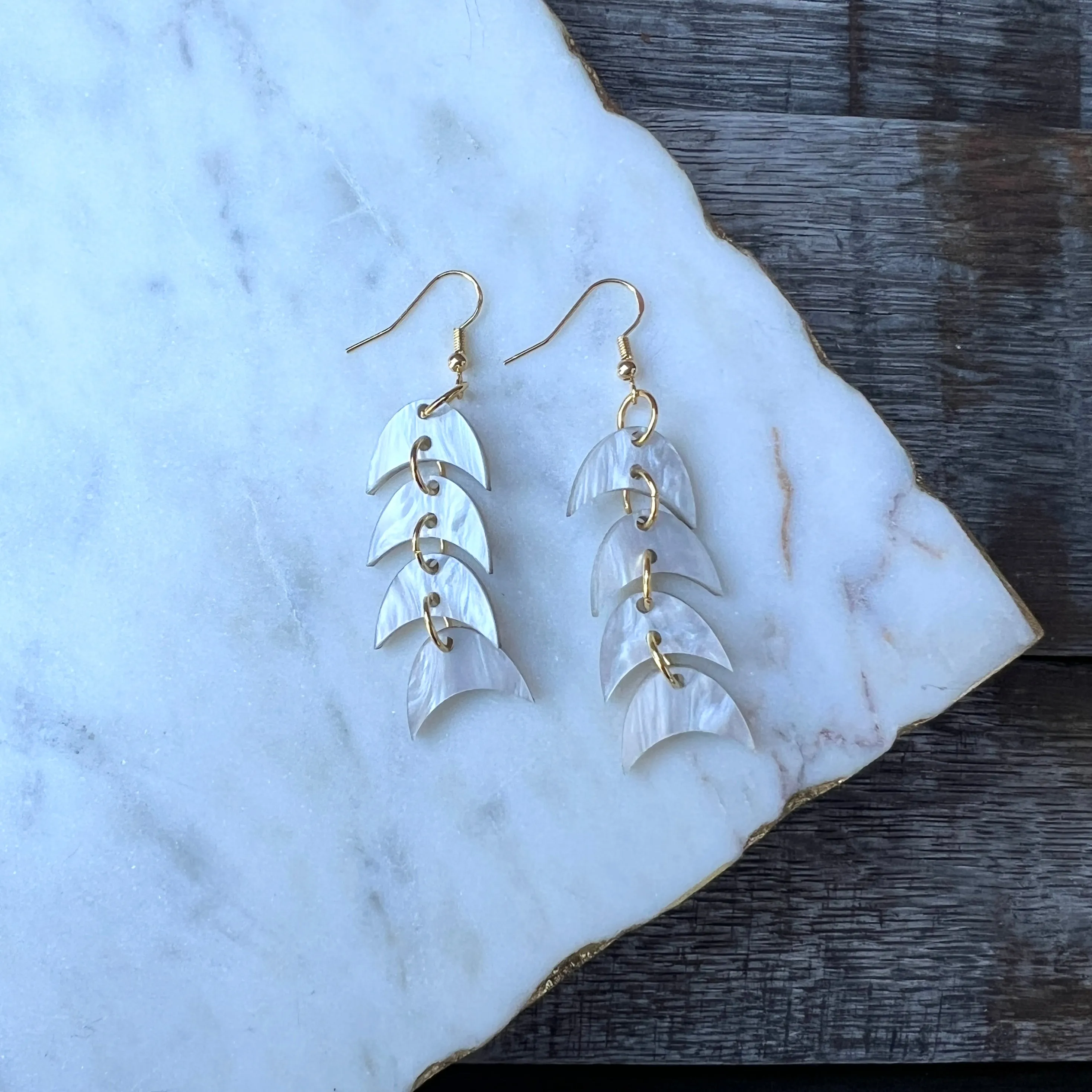 Cascading Waves Pearl Earrings - Acrylic Jewelry