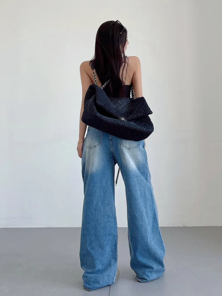 Cassandra Denim Blue Washed Straight Leg Jeans