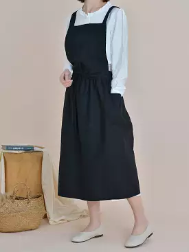 Casual Solid Summer Cotton Apron Dress for Women - KL1041