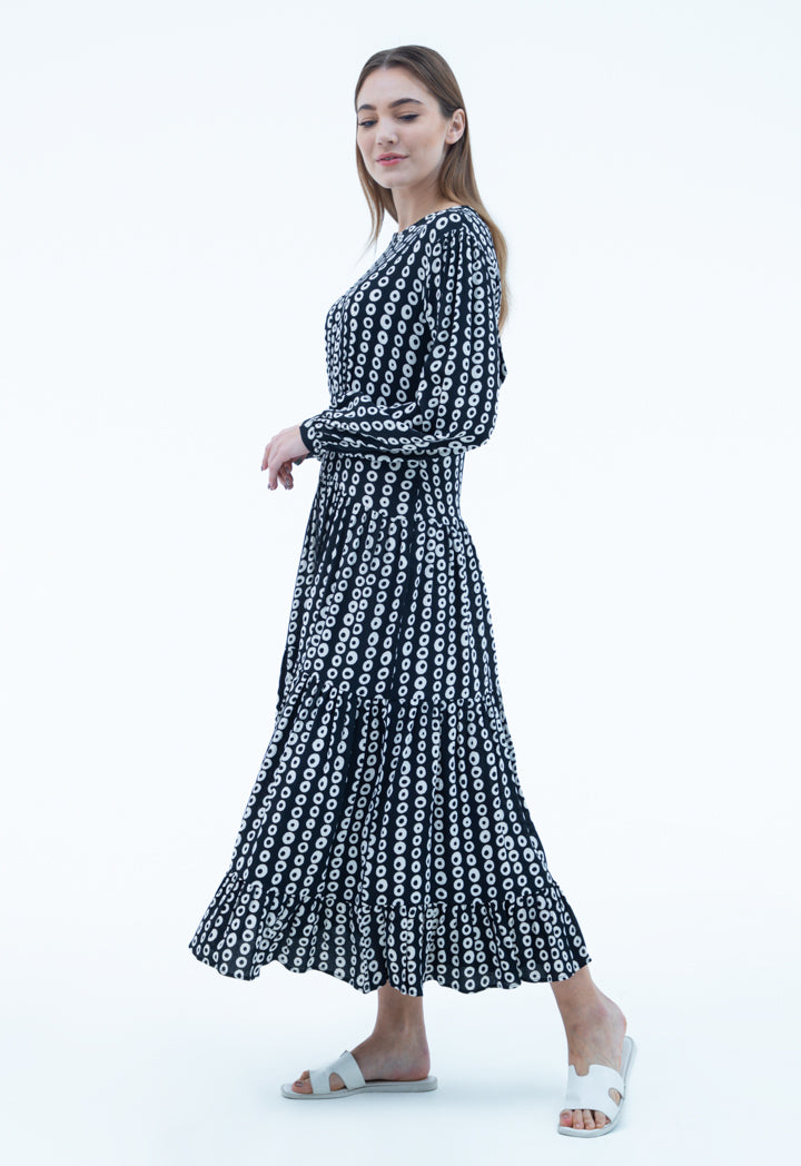 Circle print maxi dress