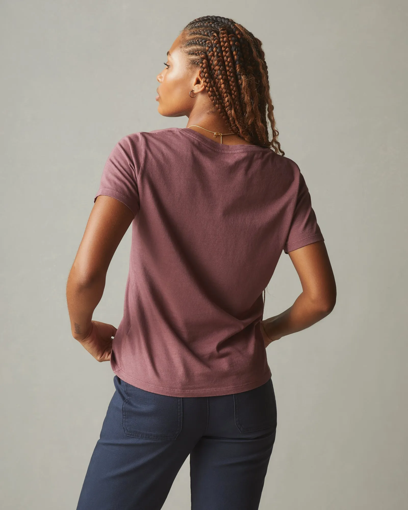 Classic Cotton V Neck Tee Wild Ginger