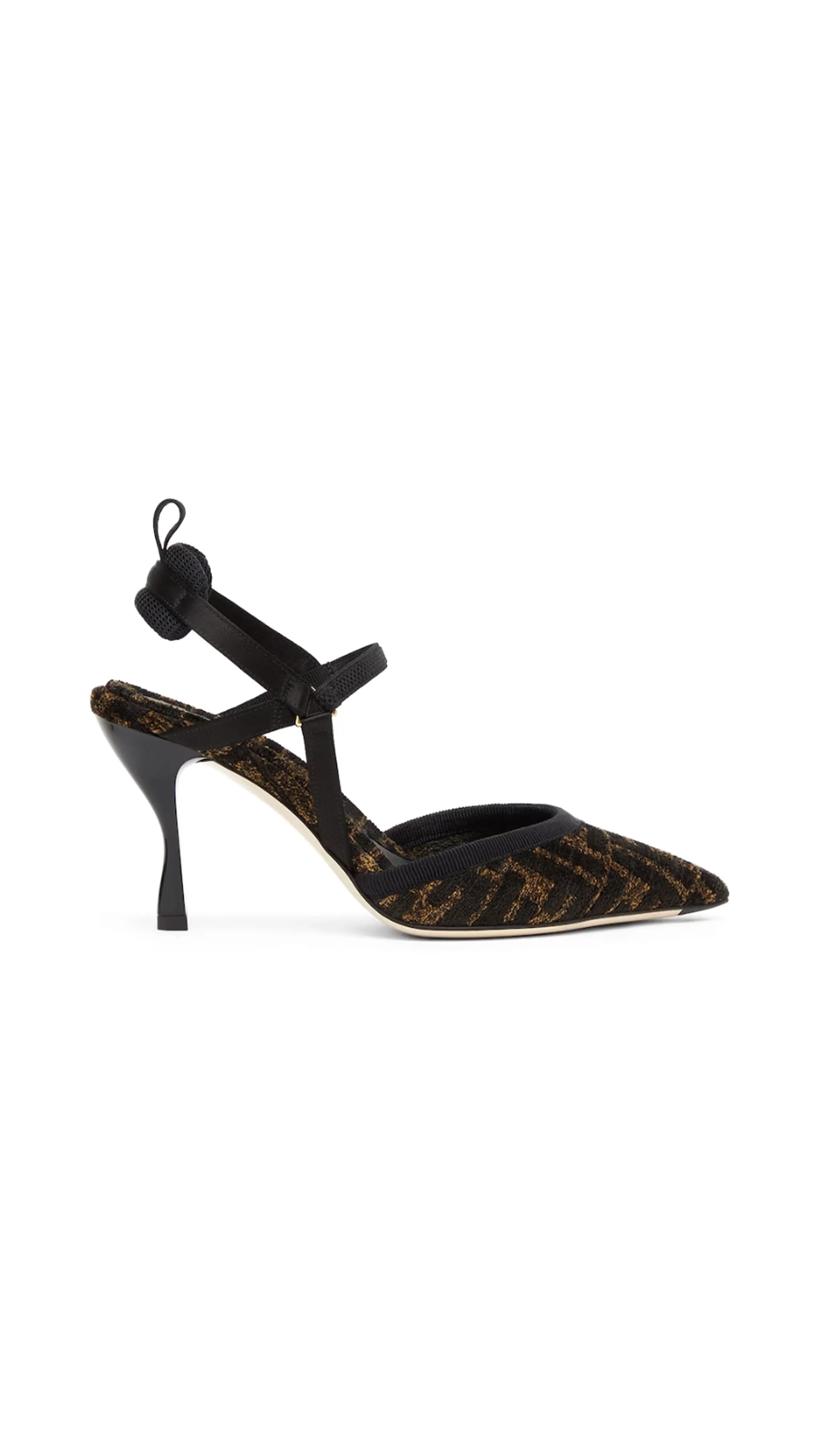 Brown and Black Chenille Slingback Sandal