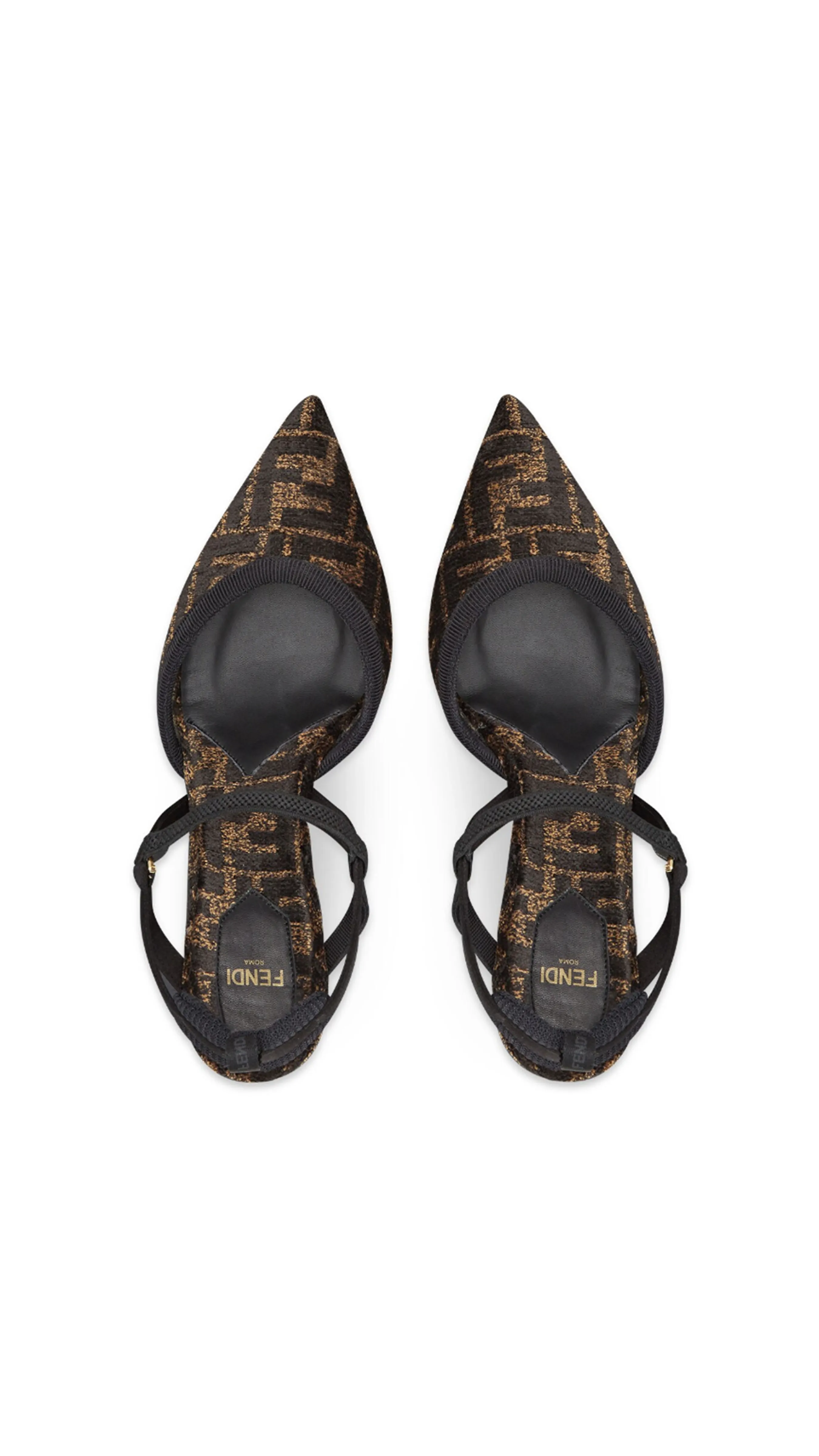 Brown and Black Chenille Slingback Sandal