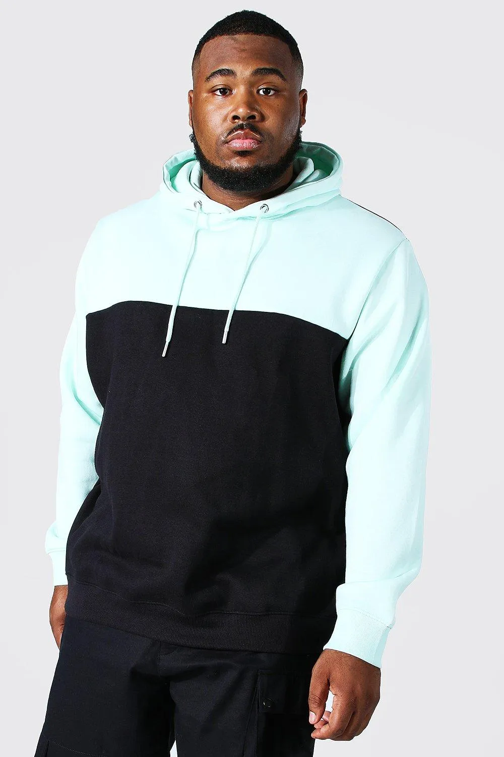 Colour Block Plus Size Hoodie by boohooMAN UK