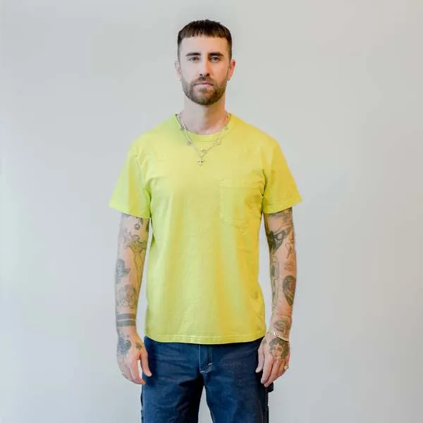 Dad's Pocket Tee Combed Cotton Jersey Acid Lime