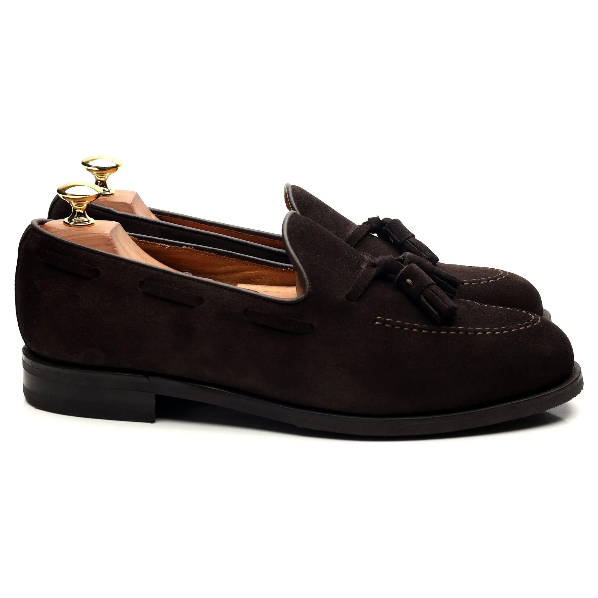 Dark Brown Tassel Loafers UK 8.5