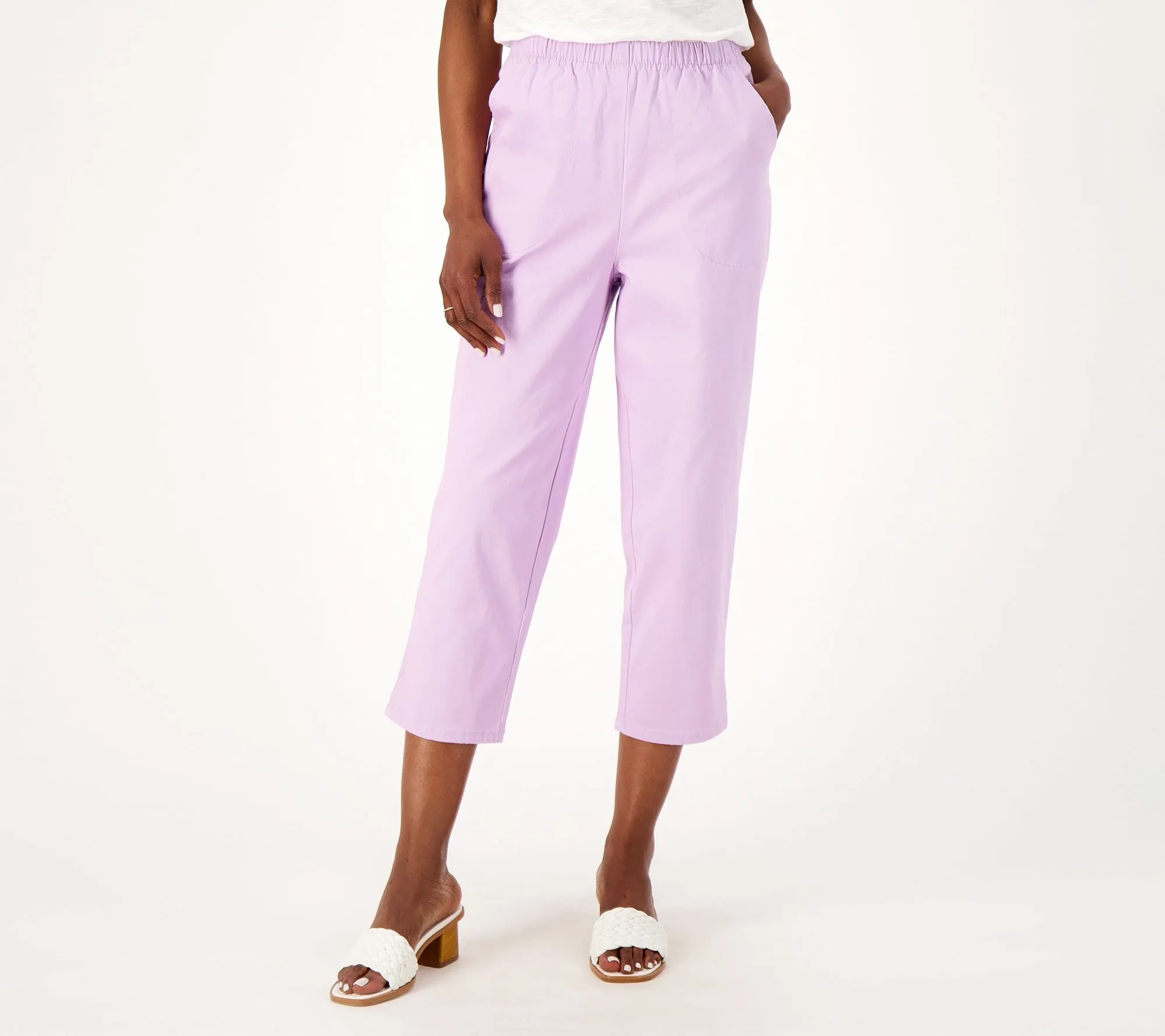 Denim & Co. Original Waist Stretch Crop Pants with Pocket