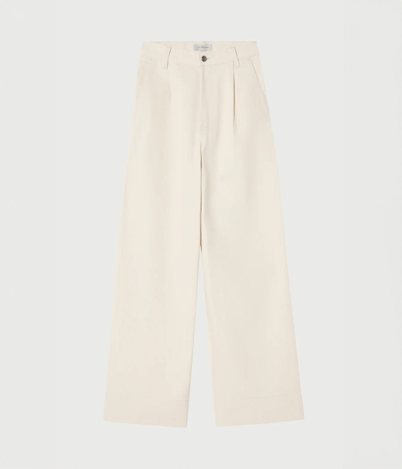 Denim Pleated Pants - Oat