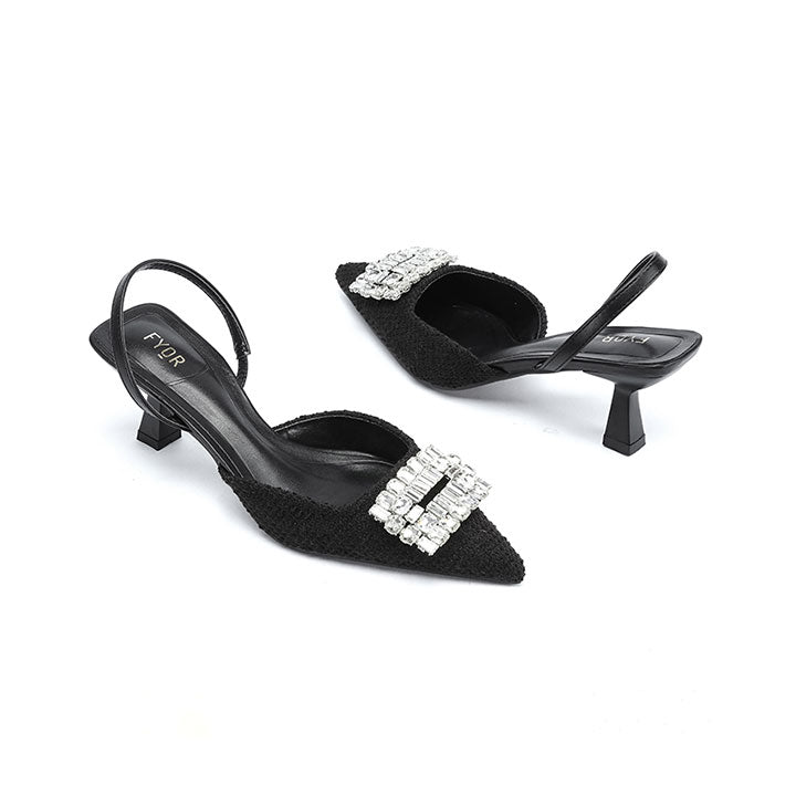 Diamante Brooch Pumps - BB 56