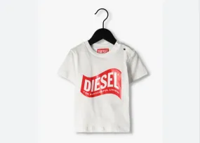 Diesel T-Shirt Flag Red Logo White