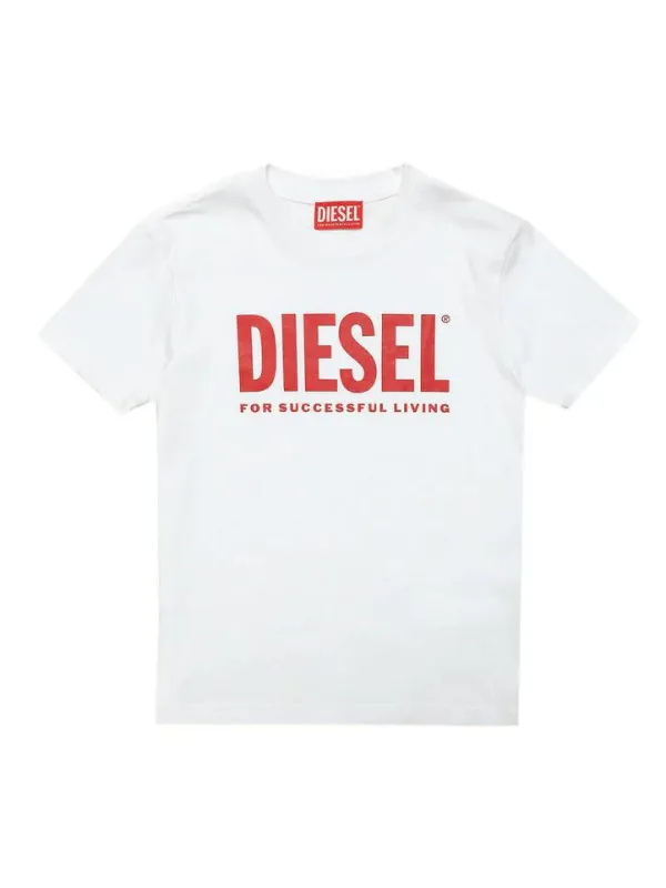 Diesel White-Red U Logo T-Shirt