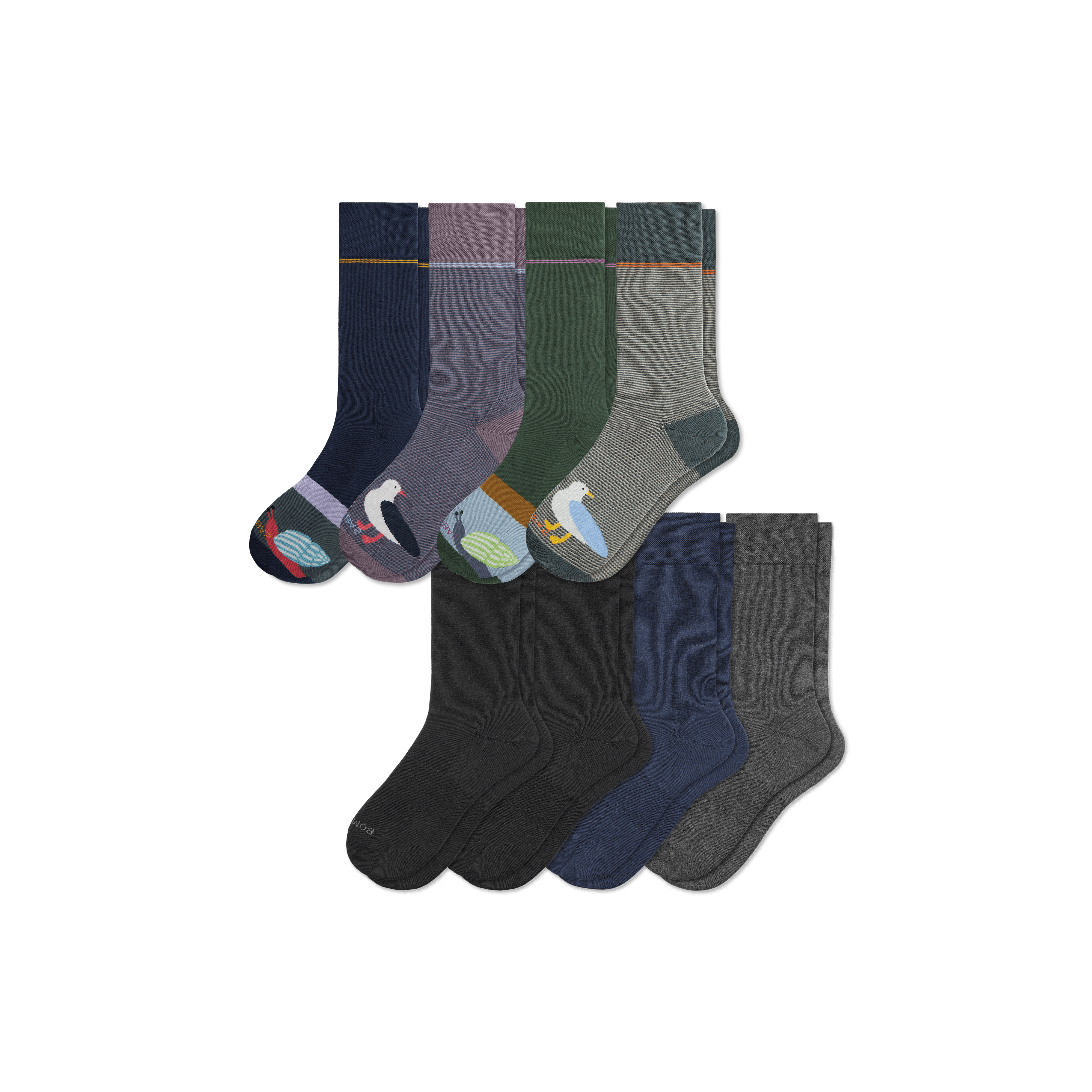 Dress Calf Socks for Men - Pack of 8