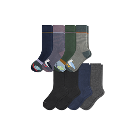 Dress Calf Socks for Men - Pack of 8