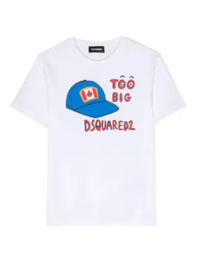 White Dsquared2 Logo T-Shirt Cap