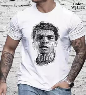 DZTR men's white tee Ali.