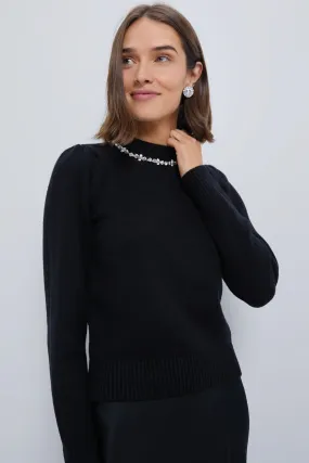 Elegant Black Bejeweled Lucy Sweater