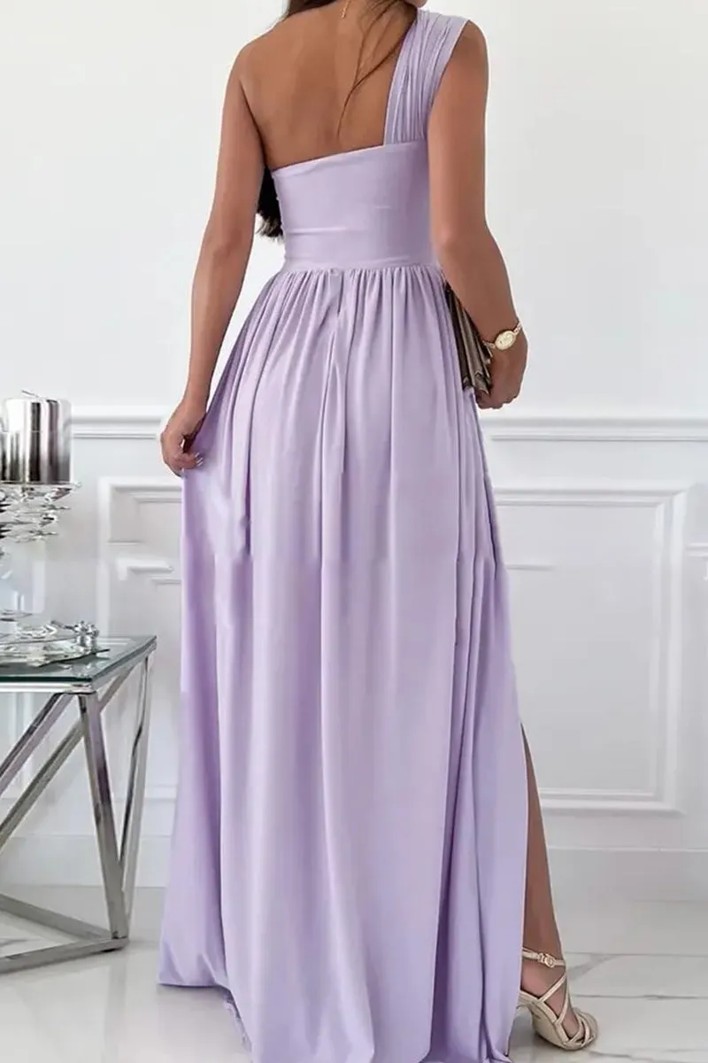 Elegant Formal Asymmetrical One Shoulder Irregular Dress