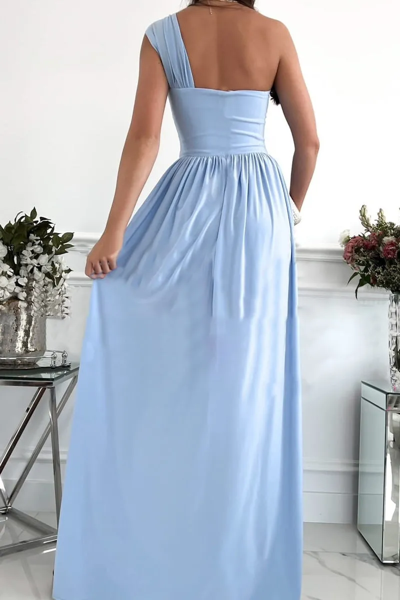 Elegant Formal Asymmetrical One Shoulder Irregular Dress