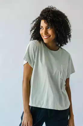 Fallbrook Pocket Detail Tee, Sage, Buy Now