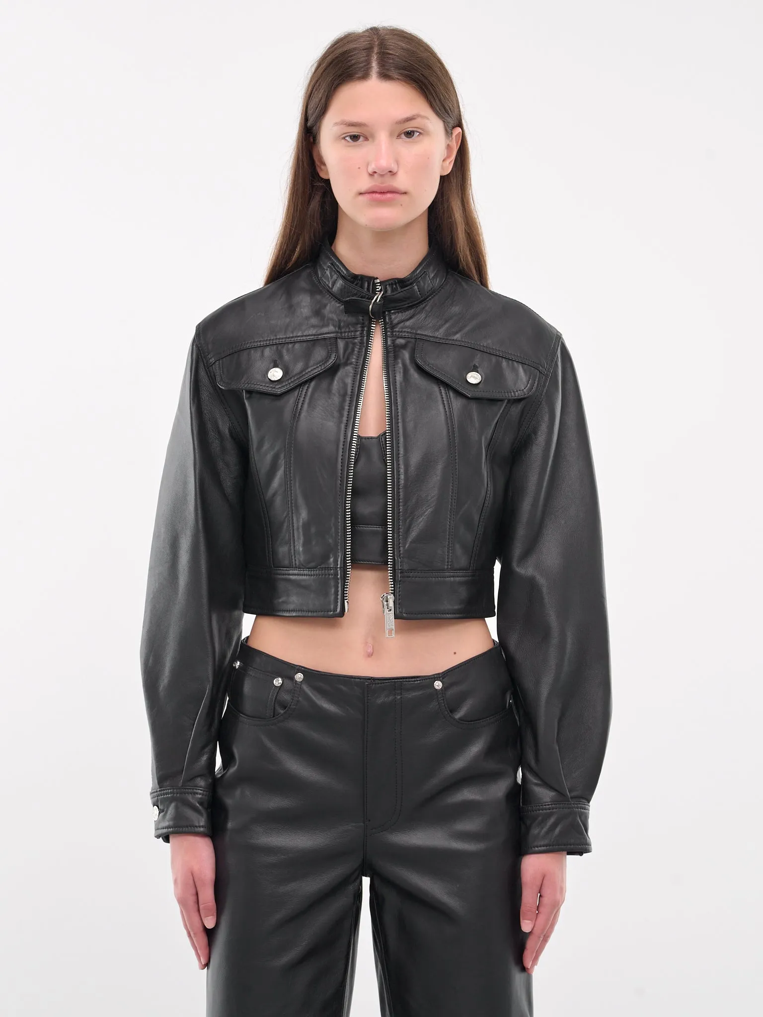 Faux Leather Jacket (J3703-8715-BLACK)