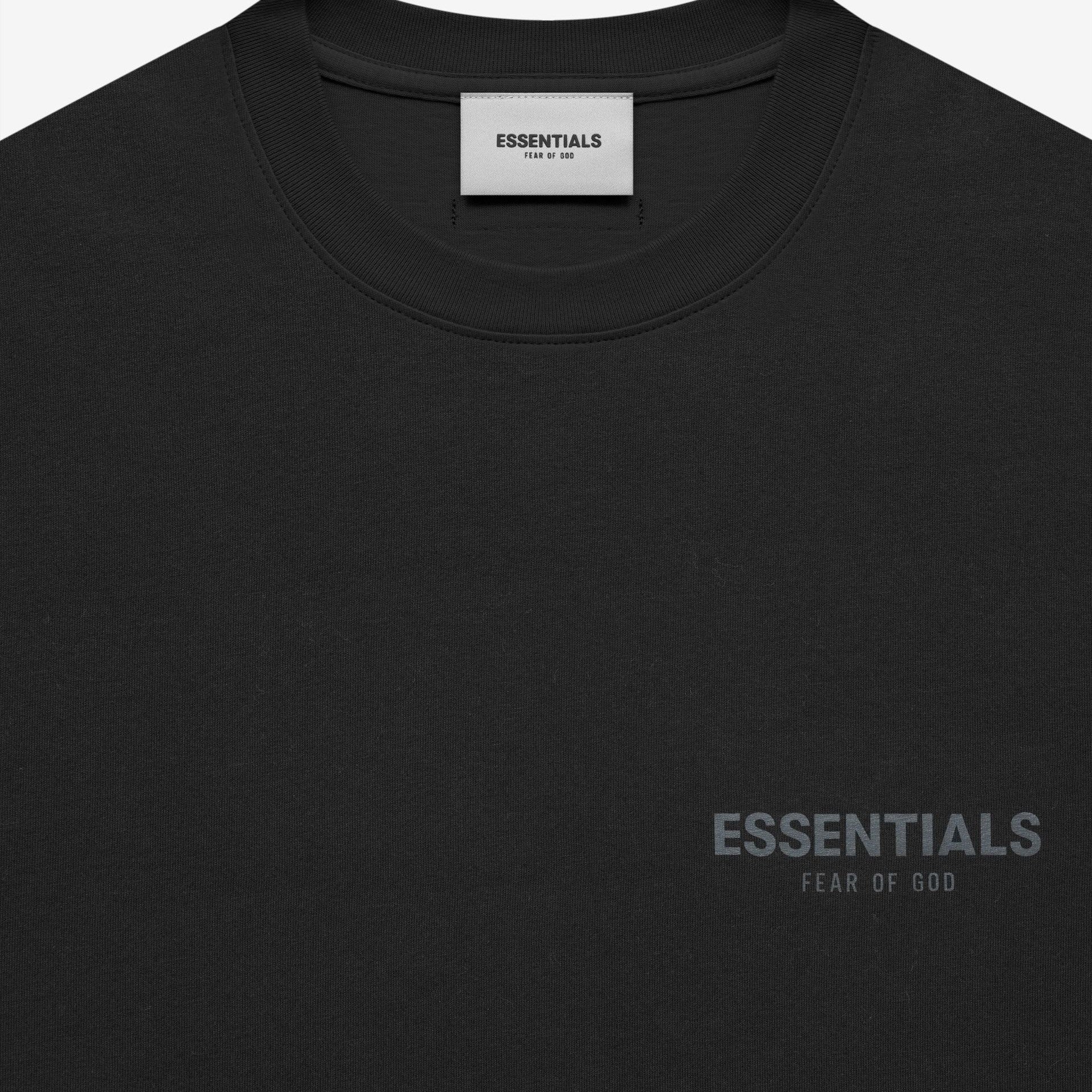 Fear of God Reflective Black Tee with Chest Logo