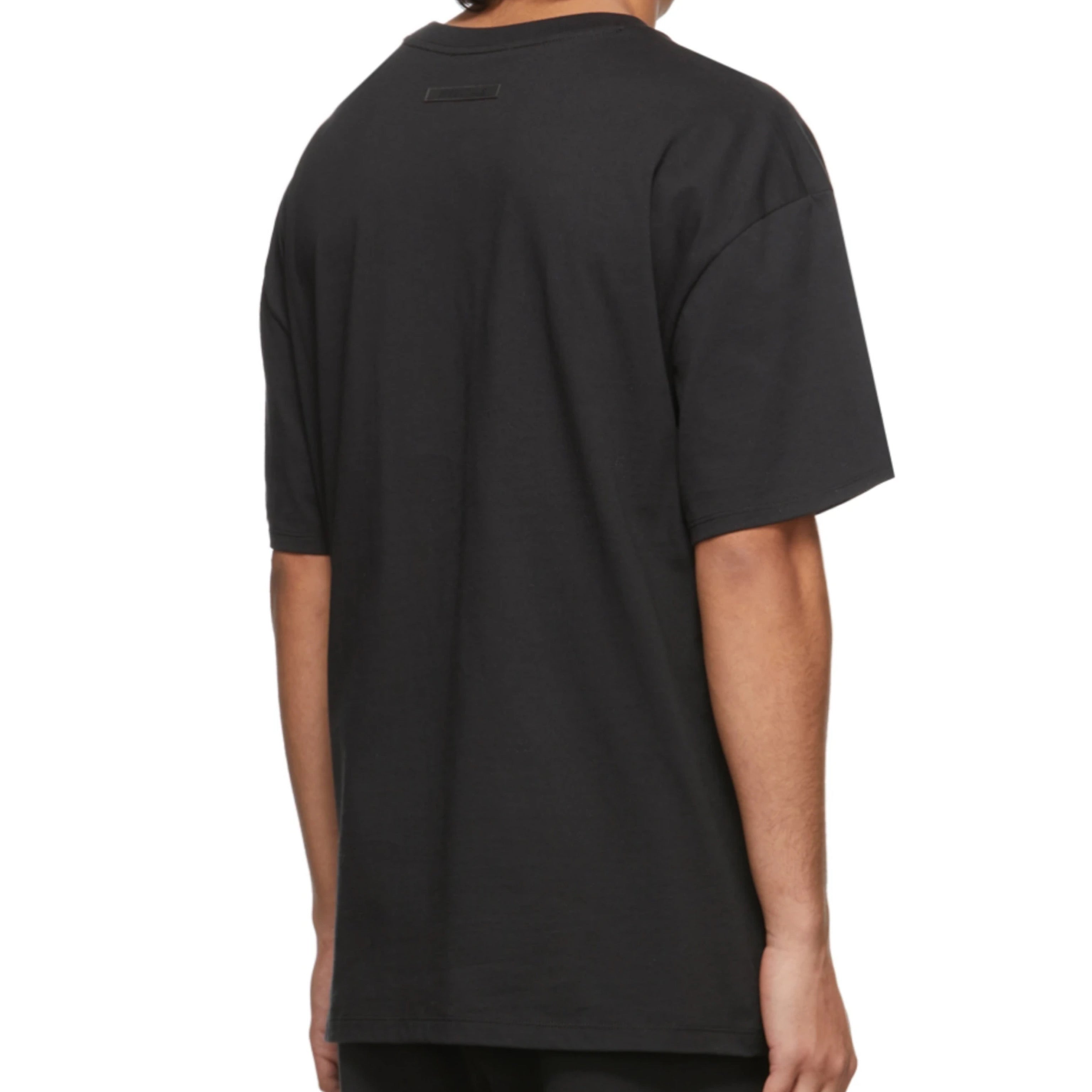 Fear of God Reflective Black Tee with Chest Logo