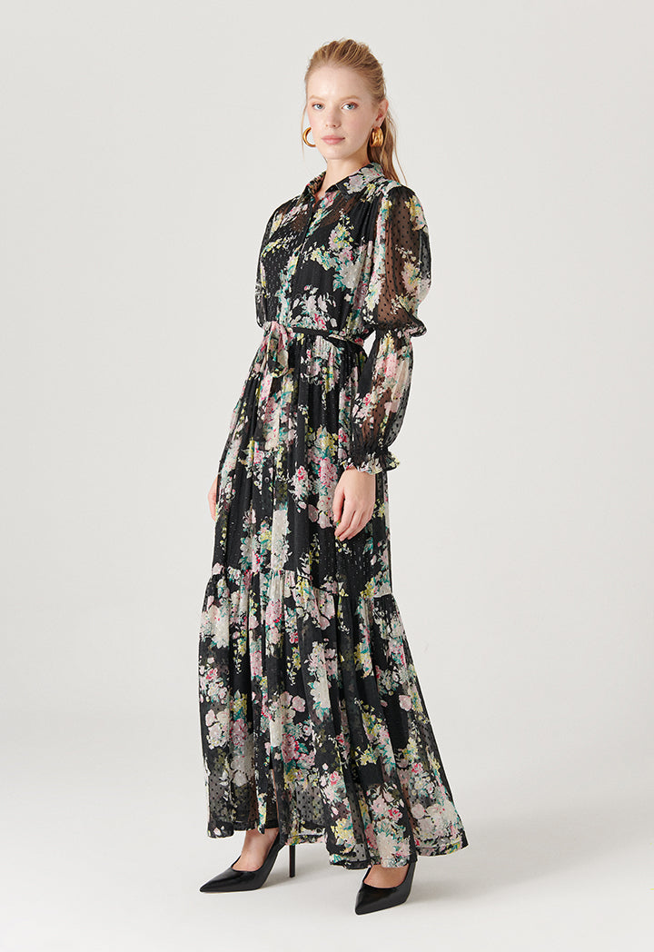 Floral Dobby Maxi Dress