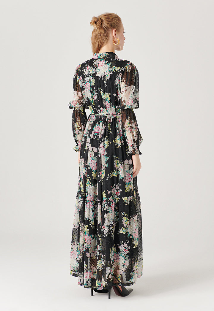 Floral Dobby Maxi Dress