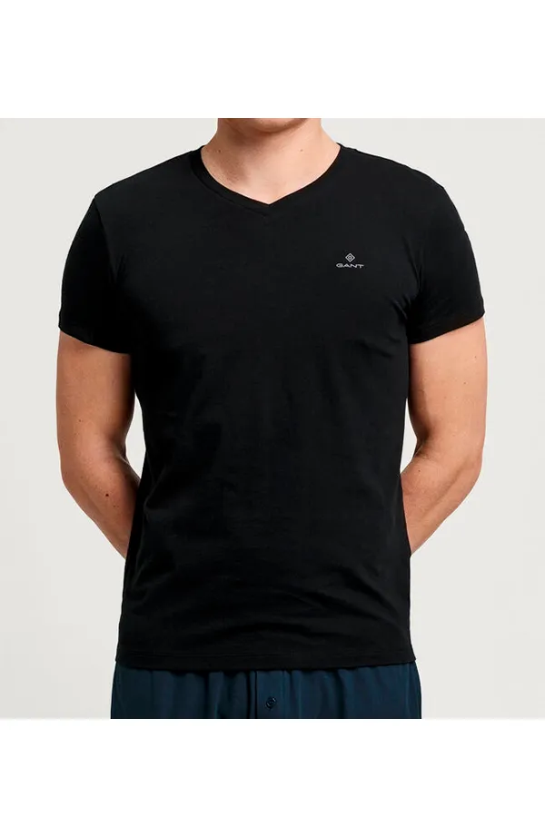 GANT Black Regular Fit 2-Pack V-Neck Tee