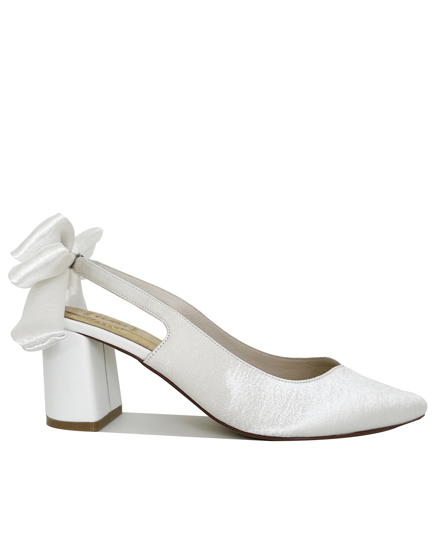 Gardenia Bridal Heels - Closed Toe Satin Heels with Bow