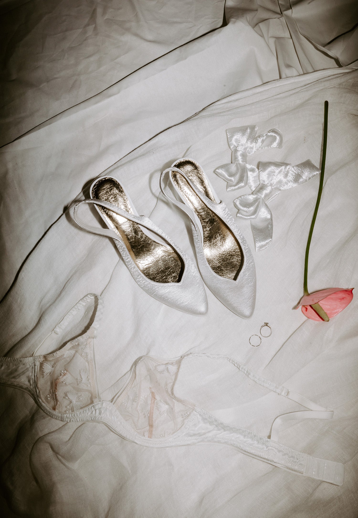 Gardenia Bridal Heels - Closed Toe Satin Heels with Bow