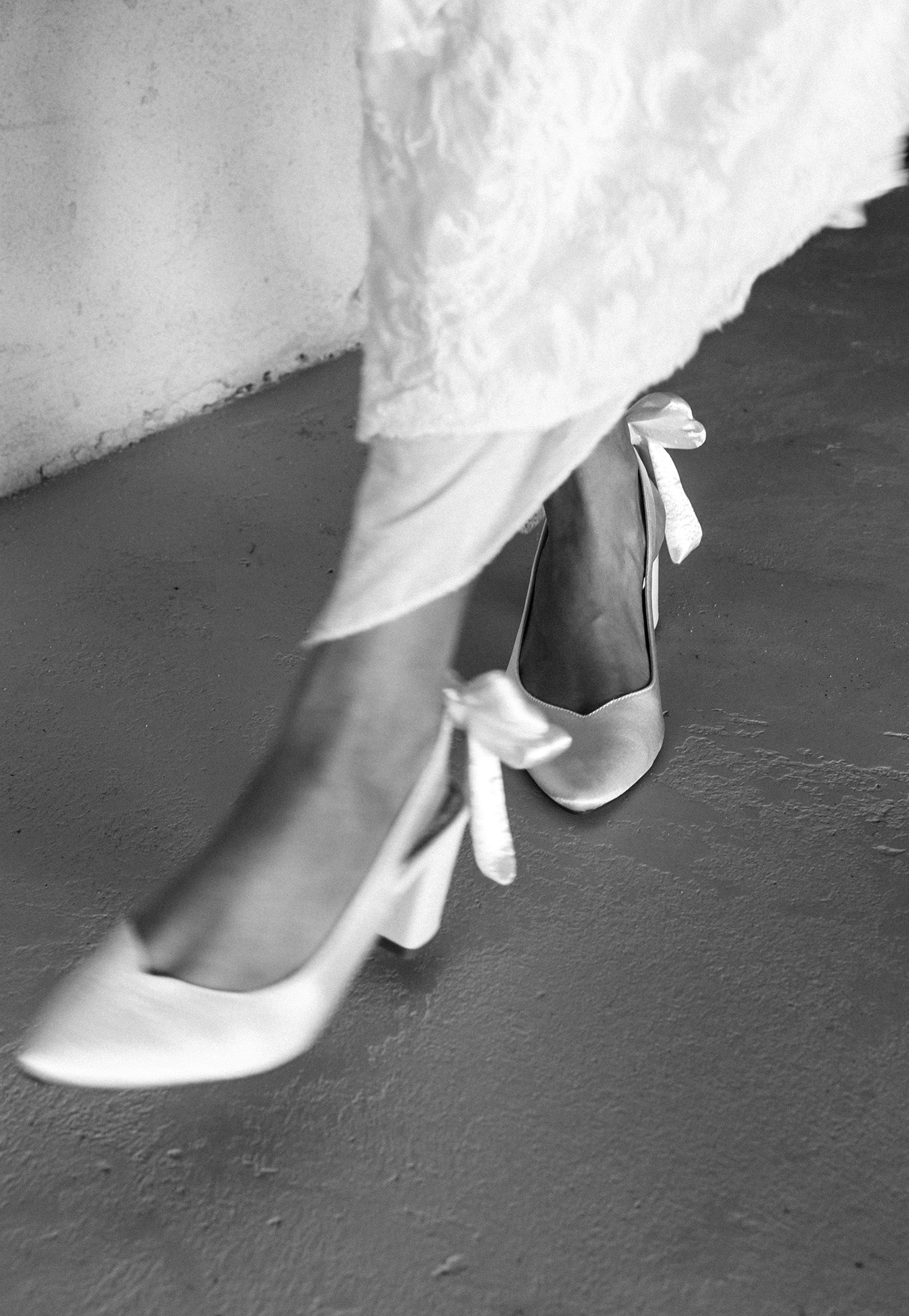 Gardenia Bridal Heels - Closed Toe Satin Heels with Bow