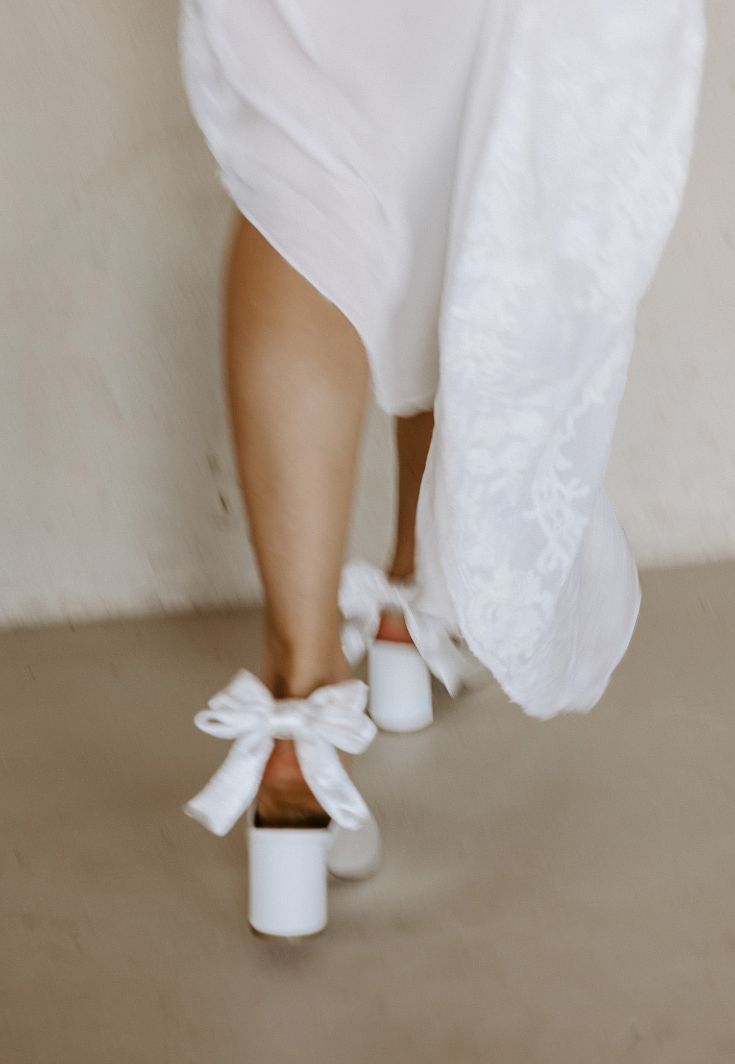 Gardenia Bridal Heels - Closed Toe Satin Heels with Bow