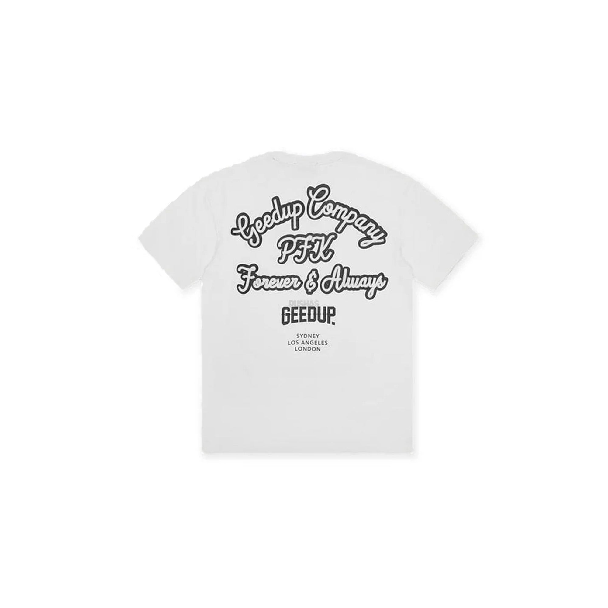 Geedup Company T-Shirt, White/Navy.