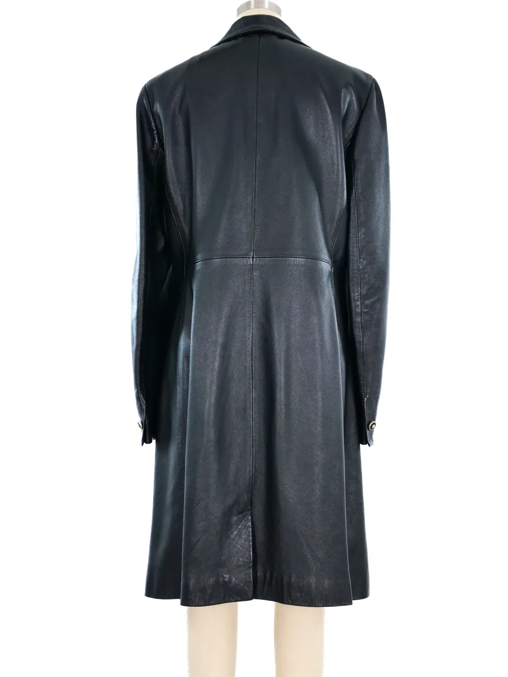 Gianni Versace Versus Black Leather Coat