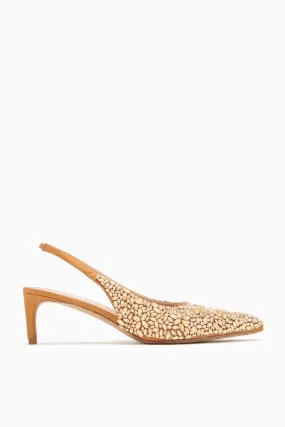 Gilt Delphine Slingback Shoes