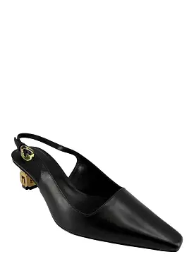 Givenchy G Cube Slingback Pumps Black Leather Size 6.