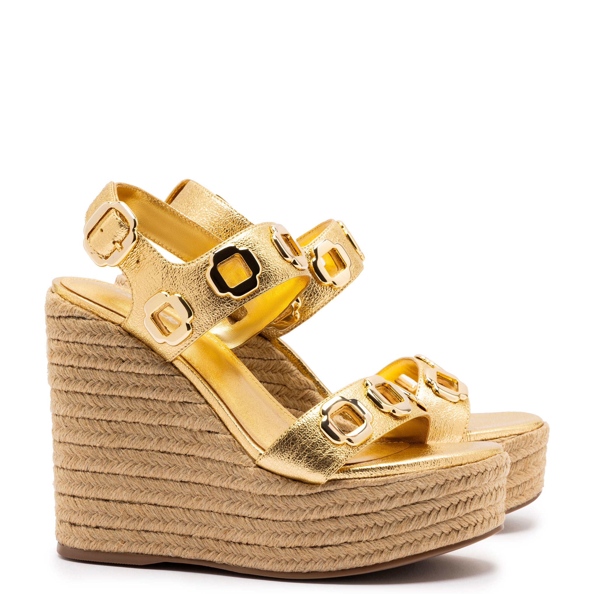 Gold Metallic Leather Milan Espadrille