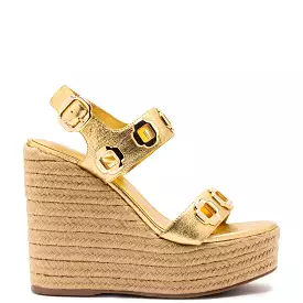 Gold Metallic Leather Milan Espadrille