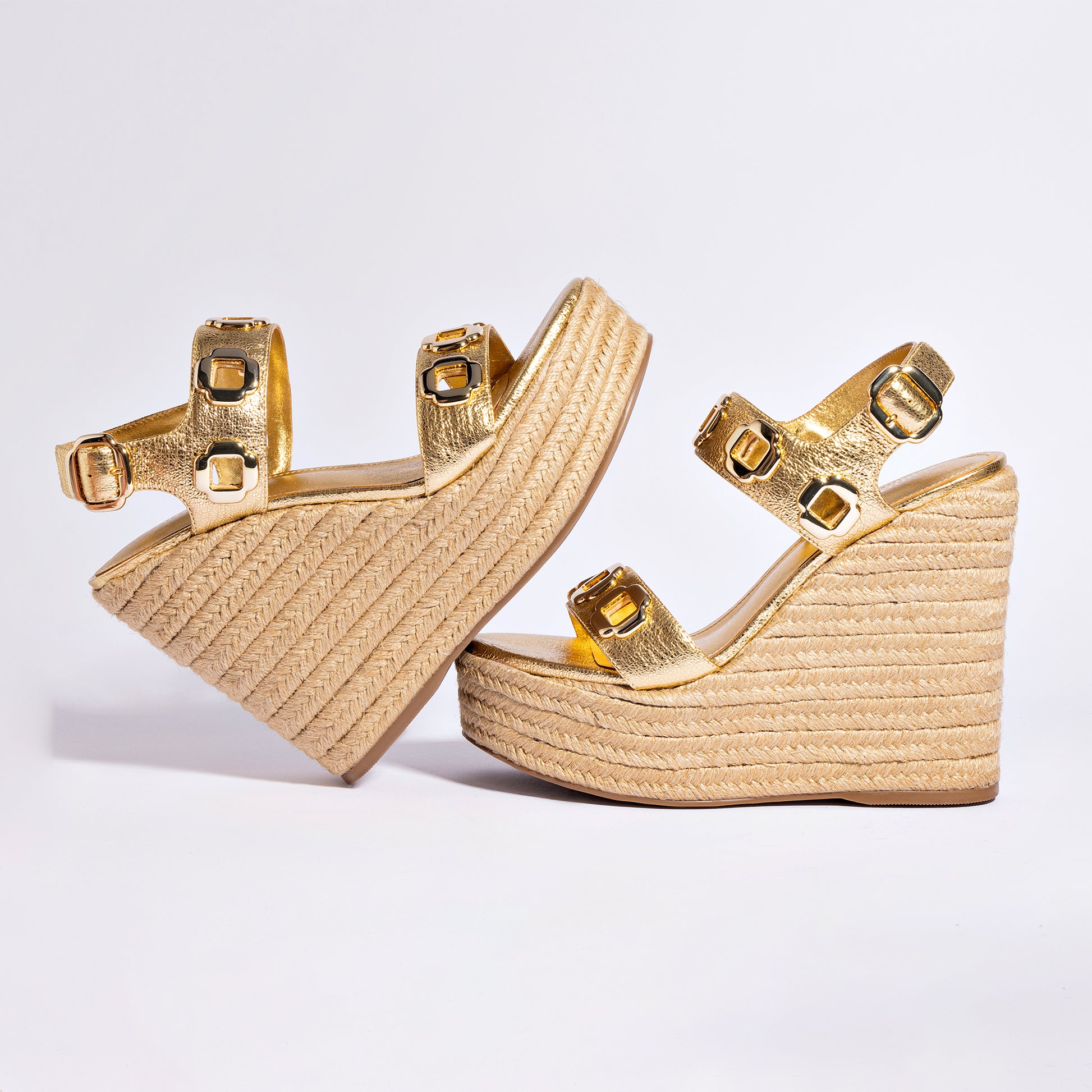 Gold Metallic Leather Milan Espadrille