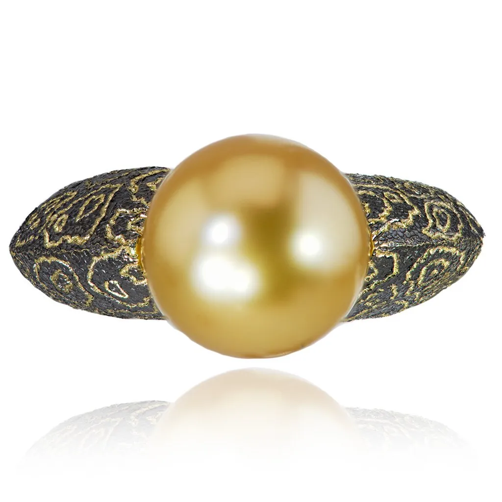 Gold Ring with South Sea Golden Pearl - Shop Now