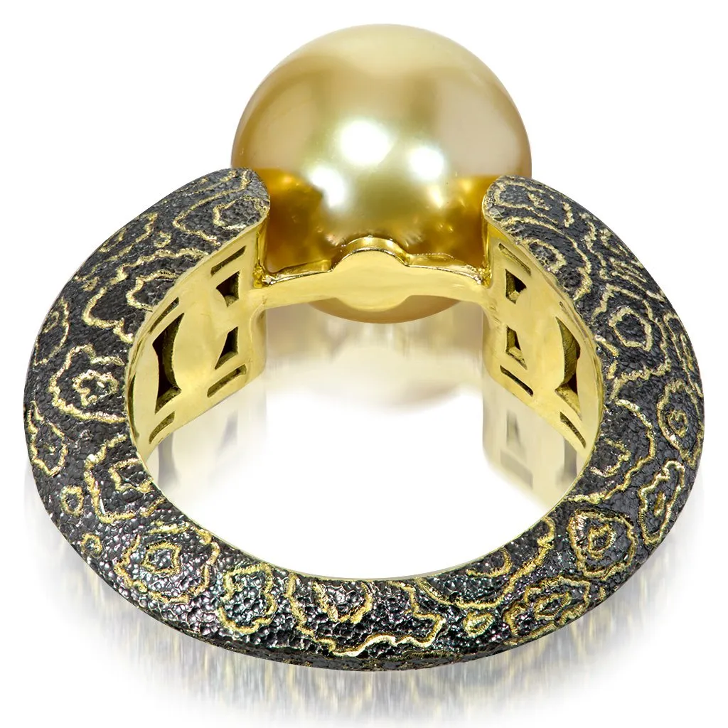 Gold Ring with South Sea Golden Pearl - Shop Now