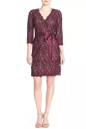 Google SEO: Adrianna Papell Lace Short Dress with Quarter Length Sleeves (41910400)