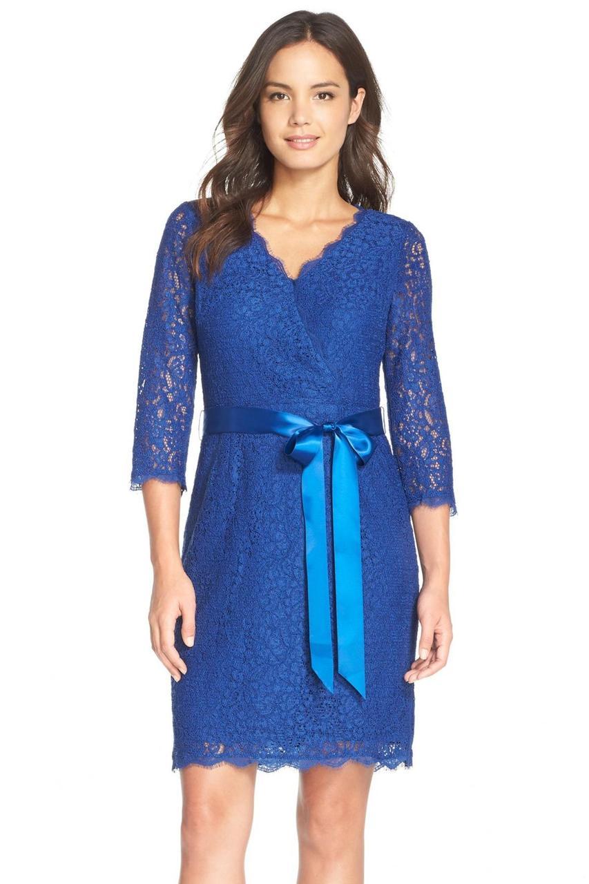 Google SEO: Adrianna Papell Lace Short Dress with Quarter Length Sleeves (41910400)