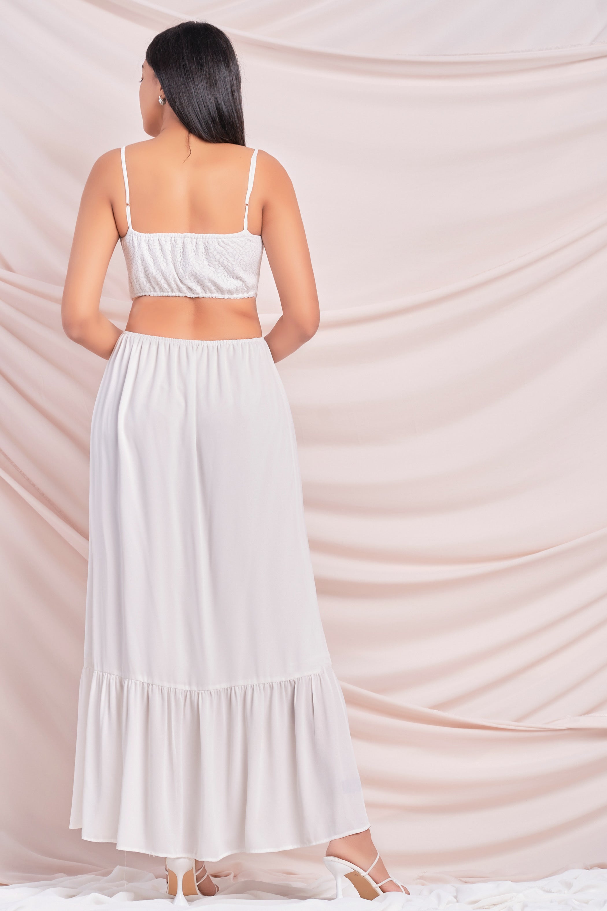 Google SEO friendly white lace maxi dress