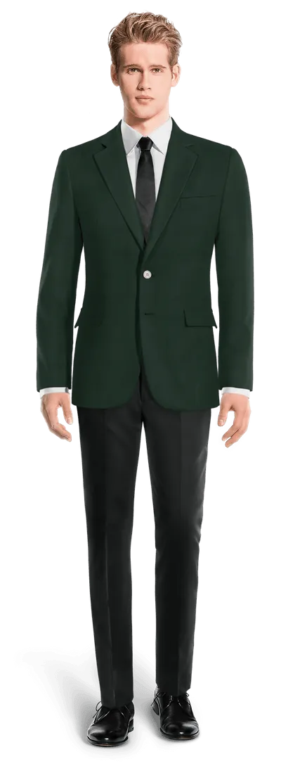 green blazer with wide lapel for transitional weather