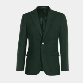 green blazer with wide lapel for transitional weather