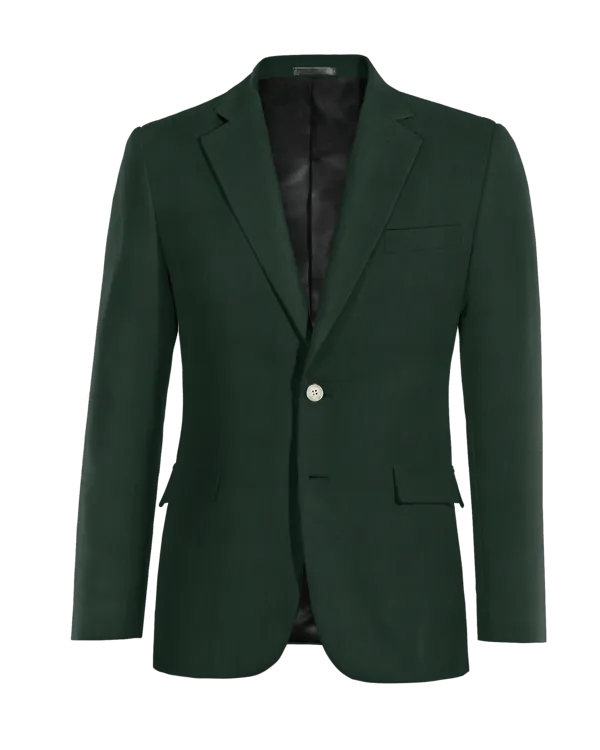 green blazer with wide lapel for transitional weather