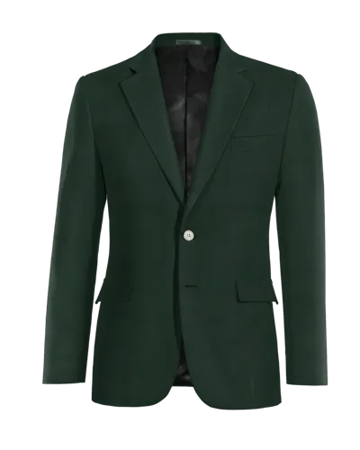 green blazer with wide lapel for transitional weather