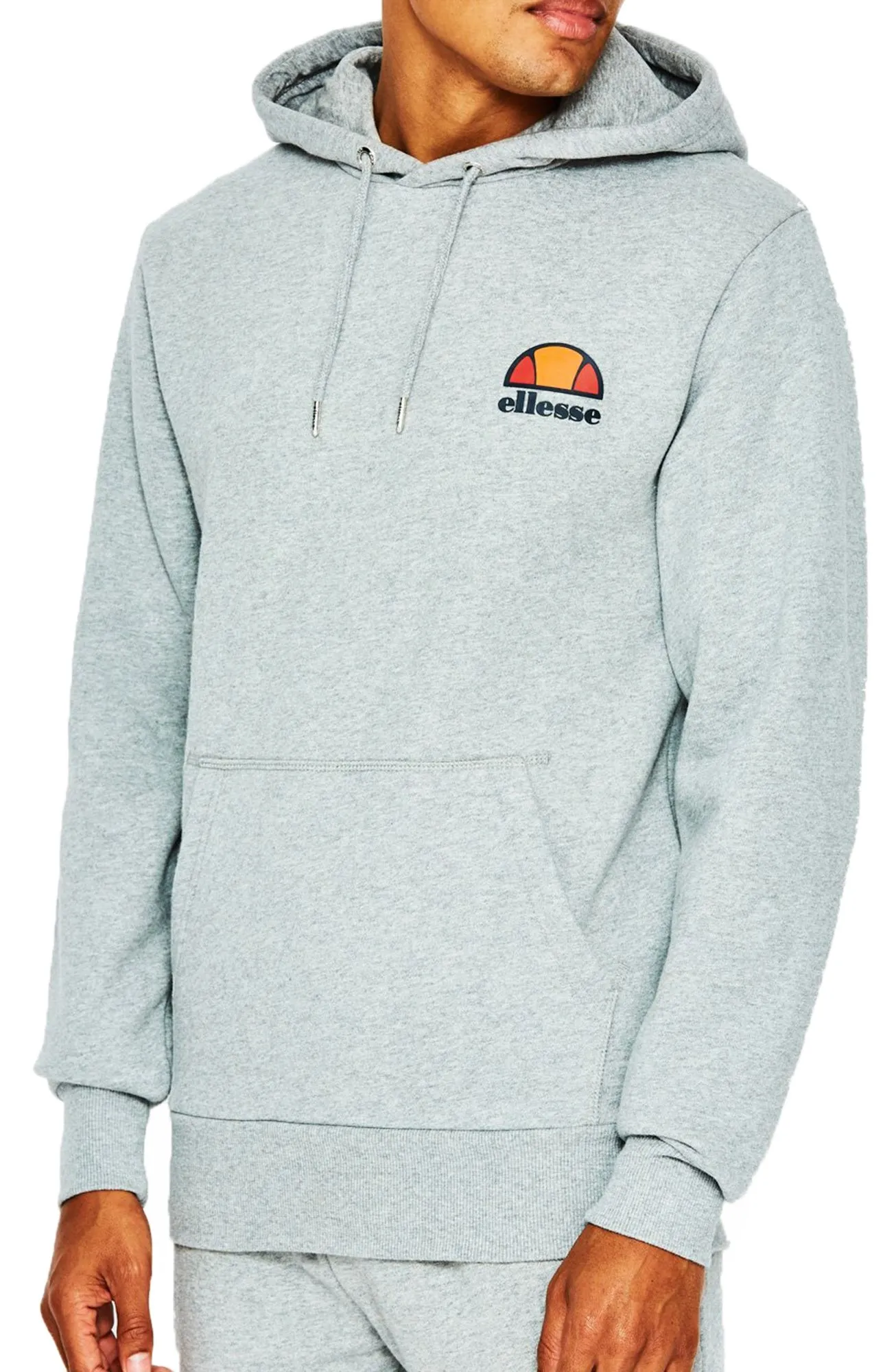 Grey Marl Ellesse Toce Logo Overhead Hoodie